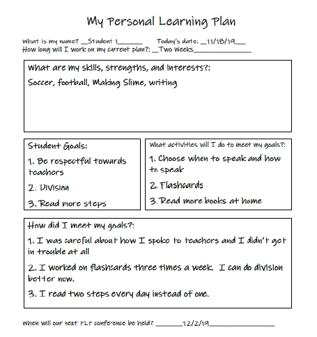 PLP Example (Student 1) 